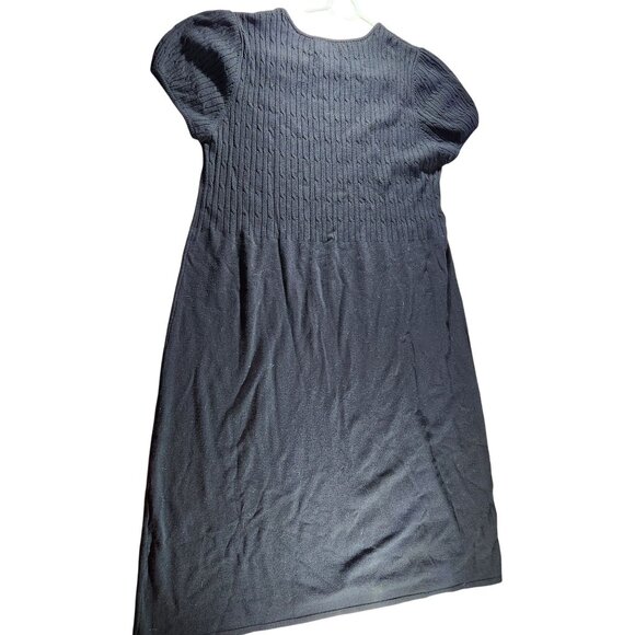 Black Sweater Dress Sandra Darren Size 16 career office minimalist Short-Sleeve - Picture 3 of 10